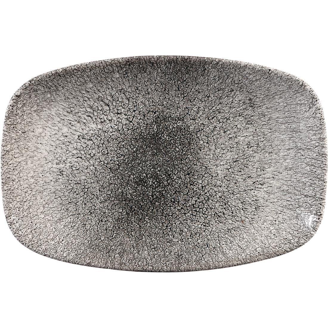 CY906 Churchill Studio Prints Raku Rectangular Plate Quartz Black 237mm (Pack of 12) - JD Catering Equipment Solutions Ltd