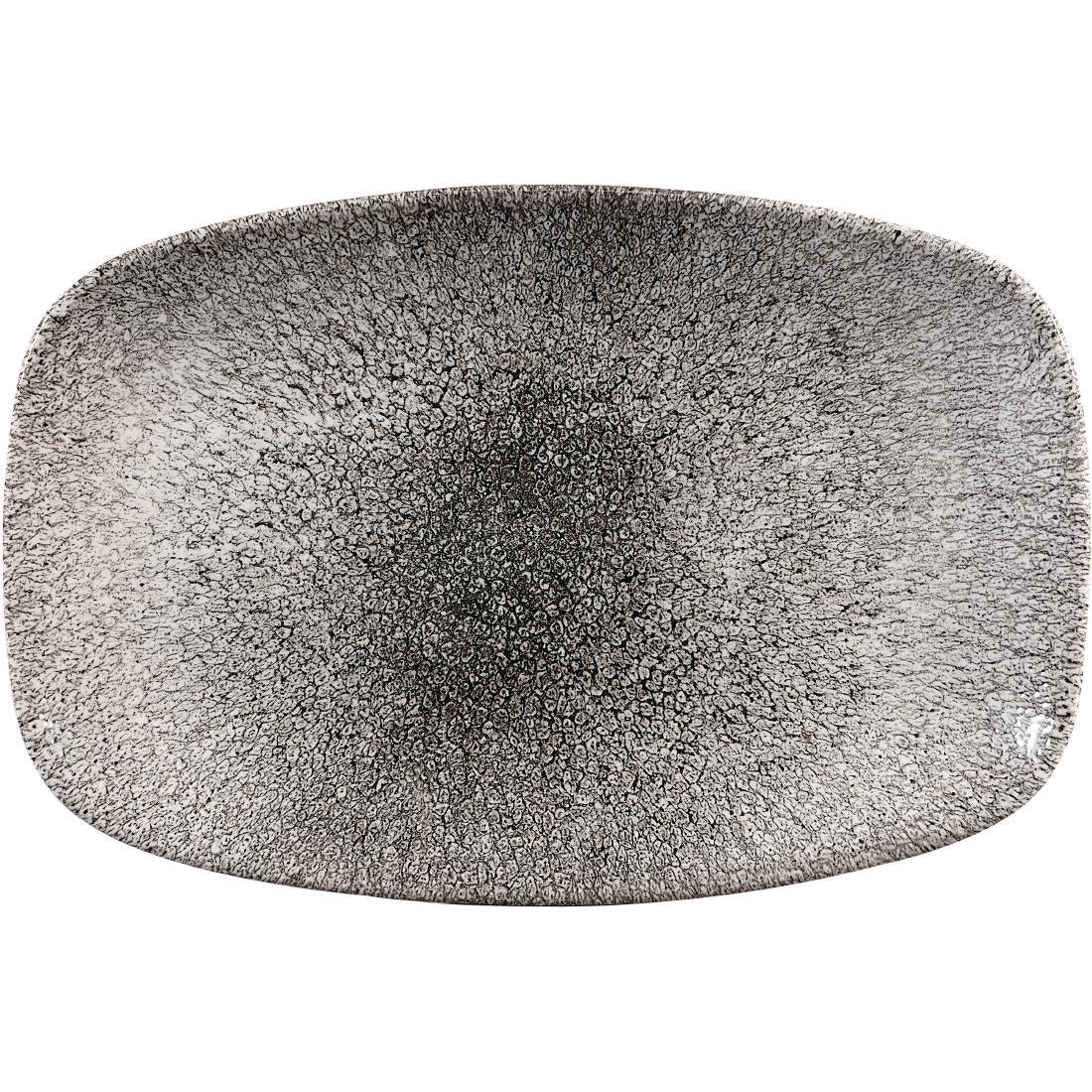 CY906 Churchill Studio Prints Raku Rectangular Plate Quartz Black 237mm (Pack of 12) - JD Catering Equipment Solutions Ltd
