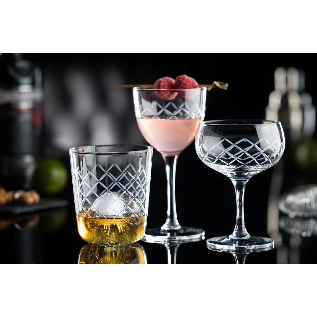 CZ052 Utopia Raffles Diamond Martini Glasses 190ml (Pack of 6) - JD Catering Equipment Solutions Ltd