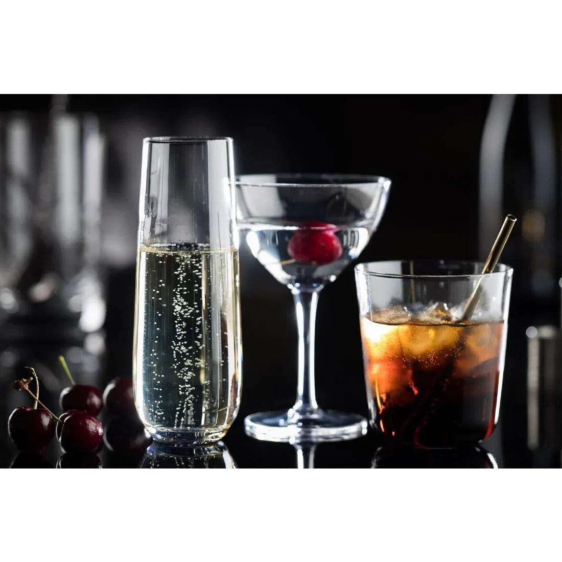 CZ058 Utopia Raffles Champagne Glasses 300ml (Pack of 6) - JD Catering Equipment Solutions Ltd