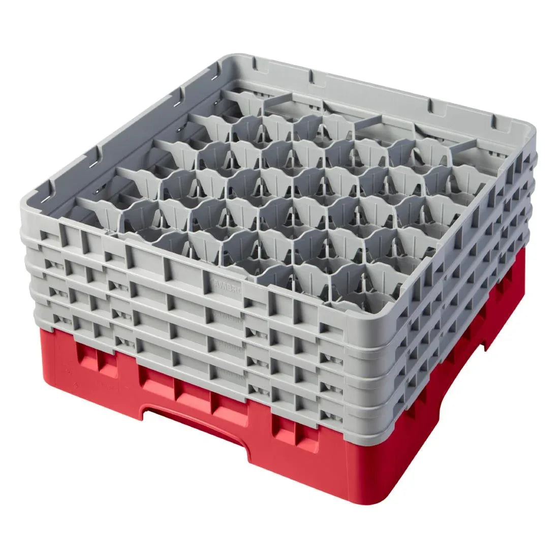 CZ189 Cambro Camrack Red 30 Compartments Max Glass Height 215mm - JD Catering Equipment Solutions Ltd