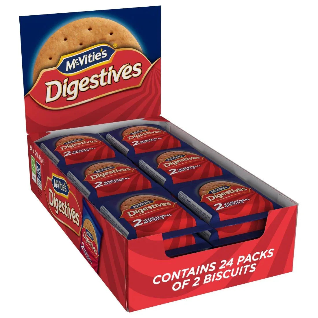 CZ290 McVitie's Digestives Twin Biscuit Packs (Pack of 24 x 2 Biscuits) JD Catering Equipment Solutions Ltd