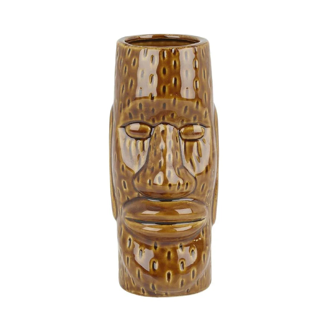 CZ413 Beaumont Ceramic Easter Islander Tiki Mug Medium Brown 450ml - JD Catering Equipment Solutions Ltd