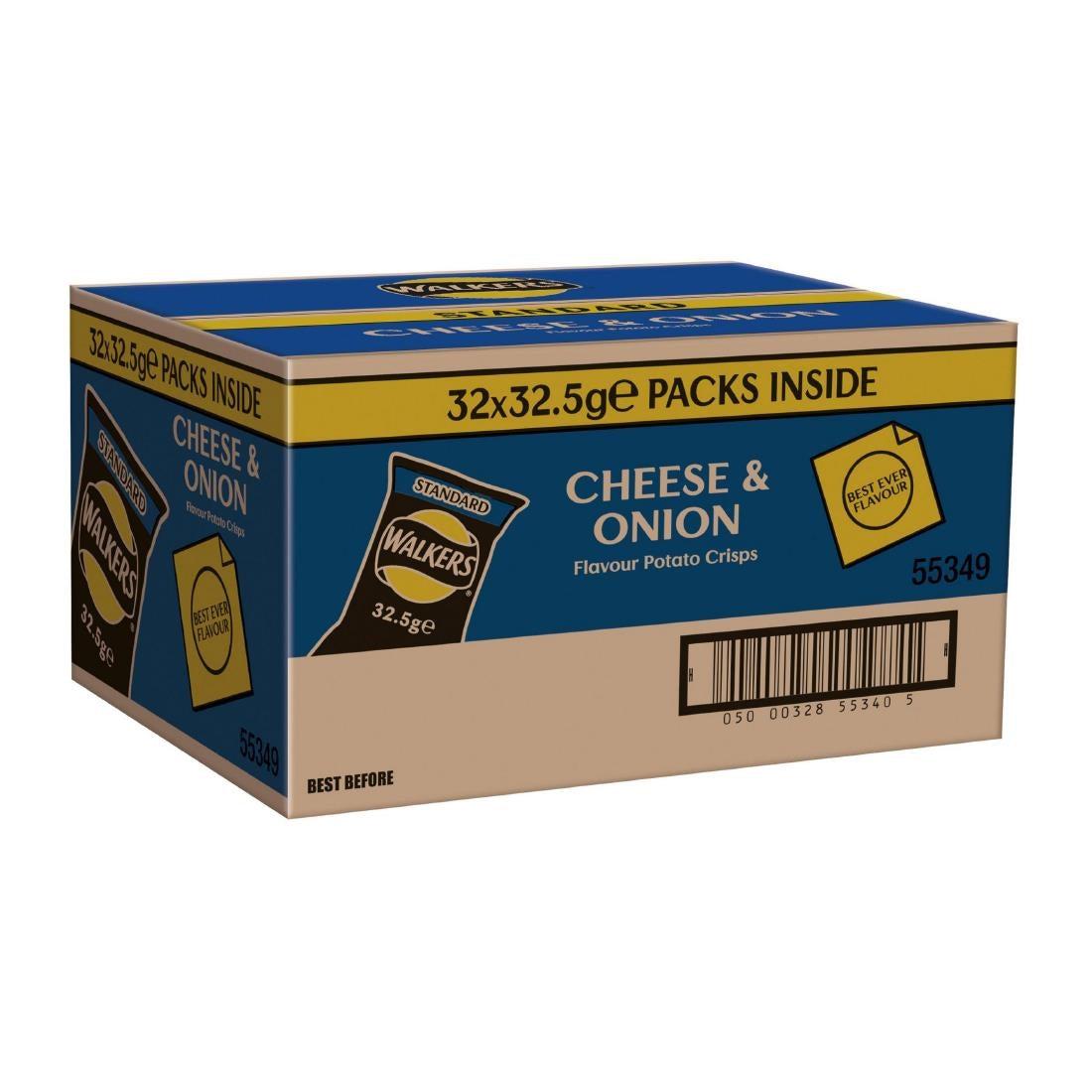 CZ703 Walkers Cheese & Onion Flavour Crisps 32.5g (Pack of 32) JD Catering Equipment Solutions Ltd