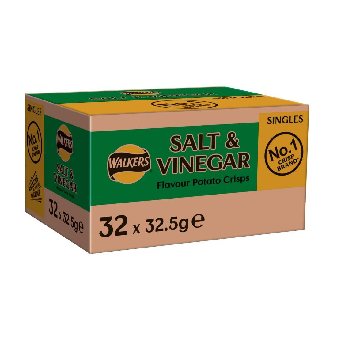 CZ705 Walkers Salt & Vinegar Flavour Crisps 32.5g (Pack of 32) JD Catering Equipment Solutions Ltd