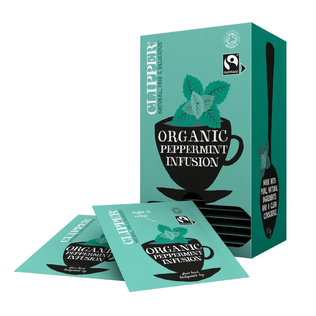 CZ732 Clipper Fairtrade Organic Infusion Peppermint Tea Bag Envelopes (Pack 25) - JD Catering Equipment Solutions Ltd