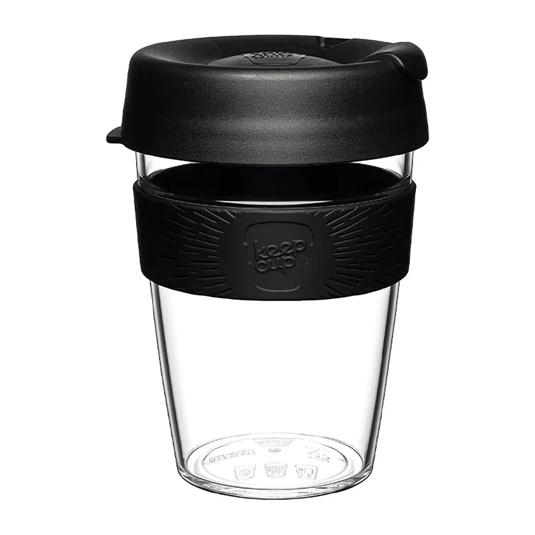 CZ743 KeepCups Clear Reusable Cups Black 12oz - JD Catering Equipment Solutions Ltd