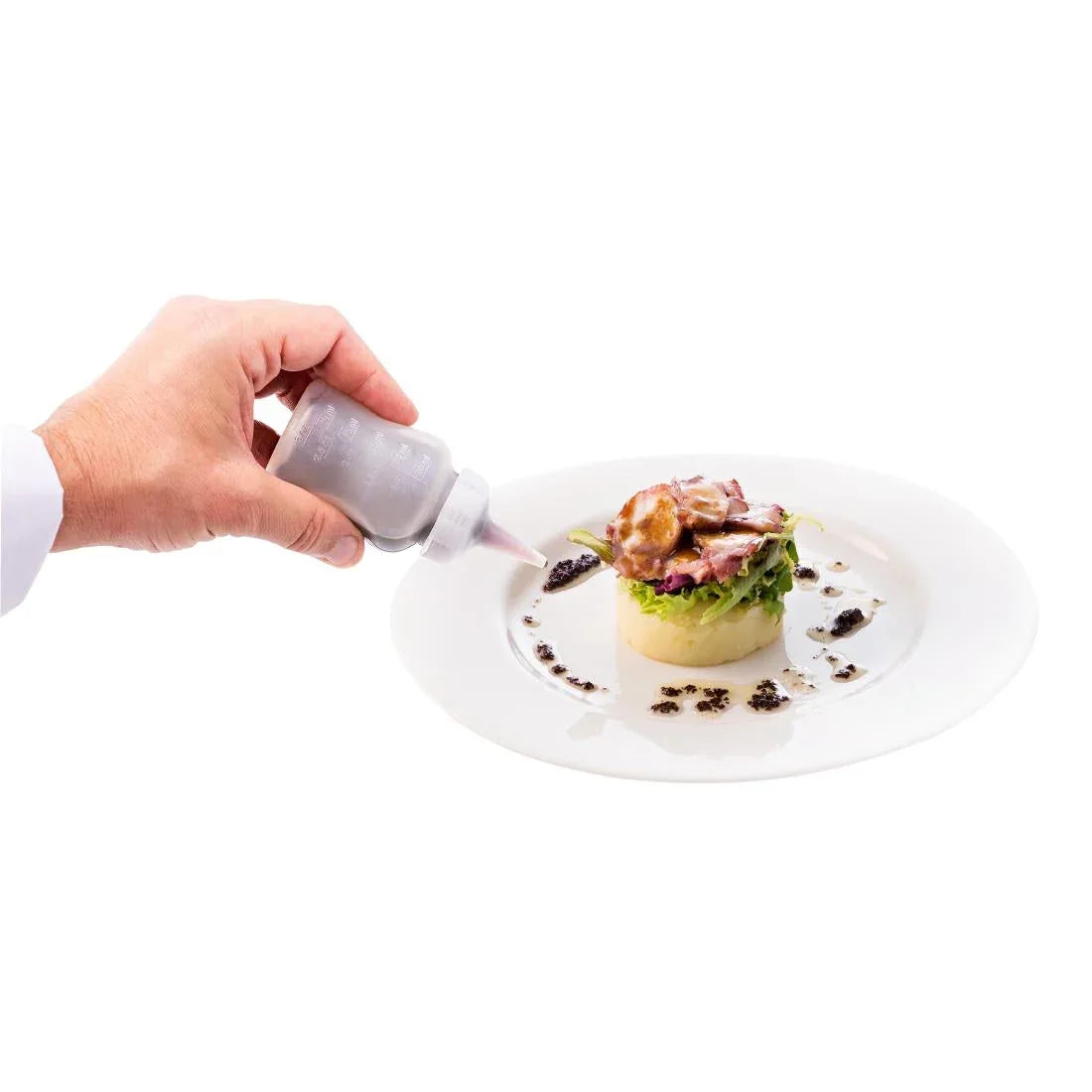 CZ800 Araven Mini Squeeze Sauce Bottle 90ml White - JD Catering Equipment Solutions Ltd