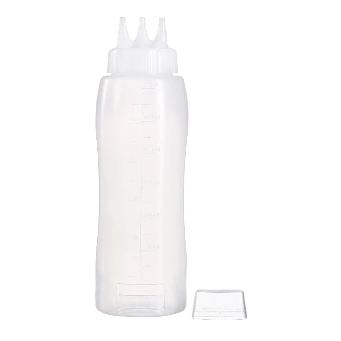 CZ804 Araven Squeeze Sauce Bottle 3 Nozzles 75cl White - JD Catering Equipment Solutions Ltd