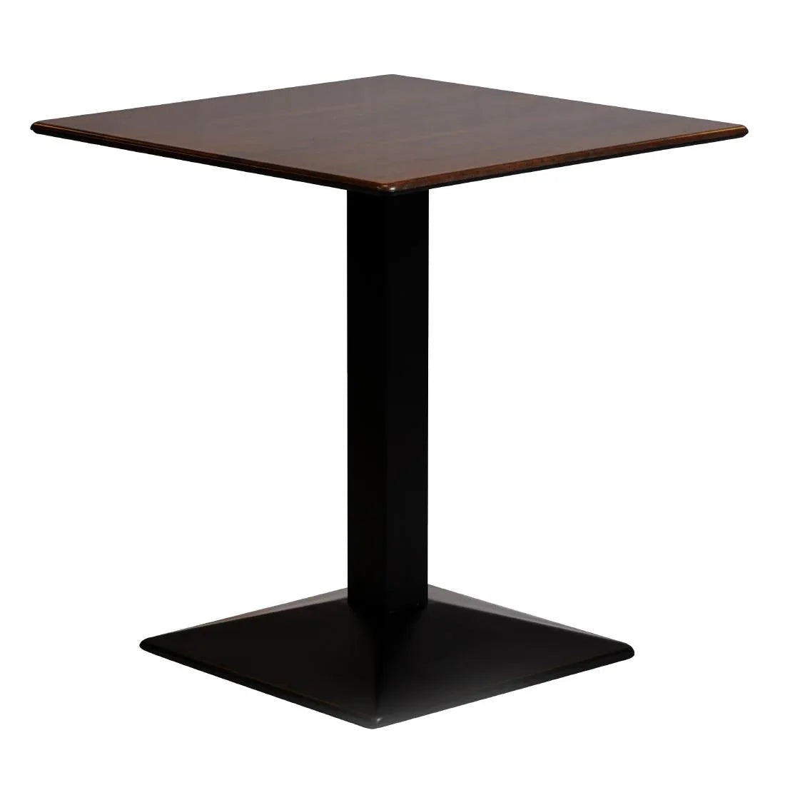 CZ817 Turin Metal Base Square Dining Table with Laminate Top Walnut 700mm - JD Catering Equipment Solutions Ltd