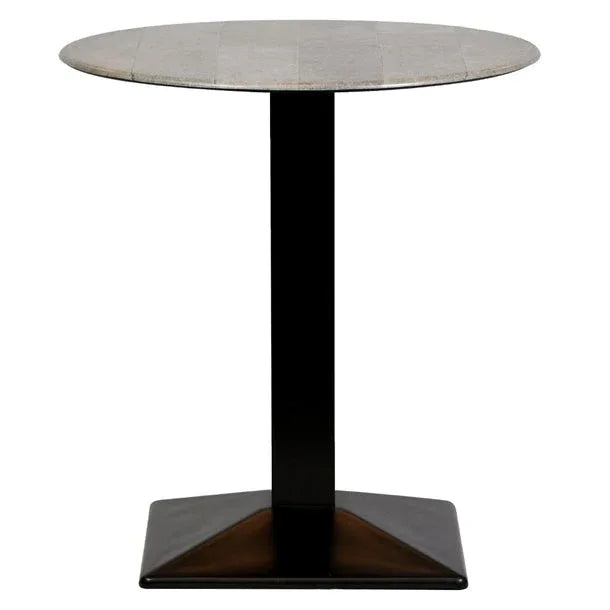CZ819 Turin Metal Base Round Dining Table with Laminate Top Concrete 600mm - JD Catering Equipment Solutions Ltd