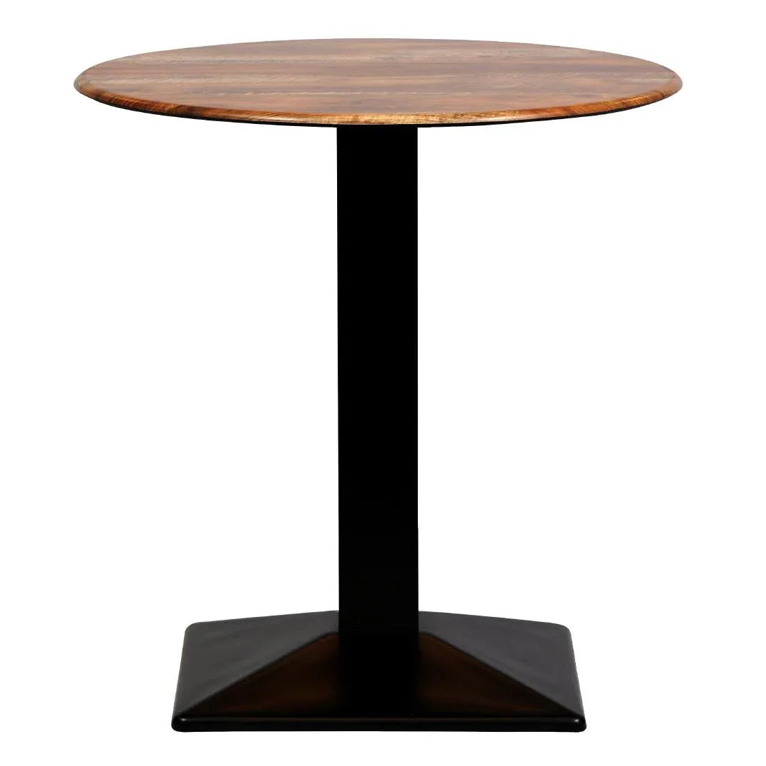 CZ820 Turin Metal Base Round Dining Table with Laminate Top Planked Oak 600mm - JD Catering Equipment Solutions Ltd