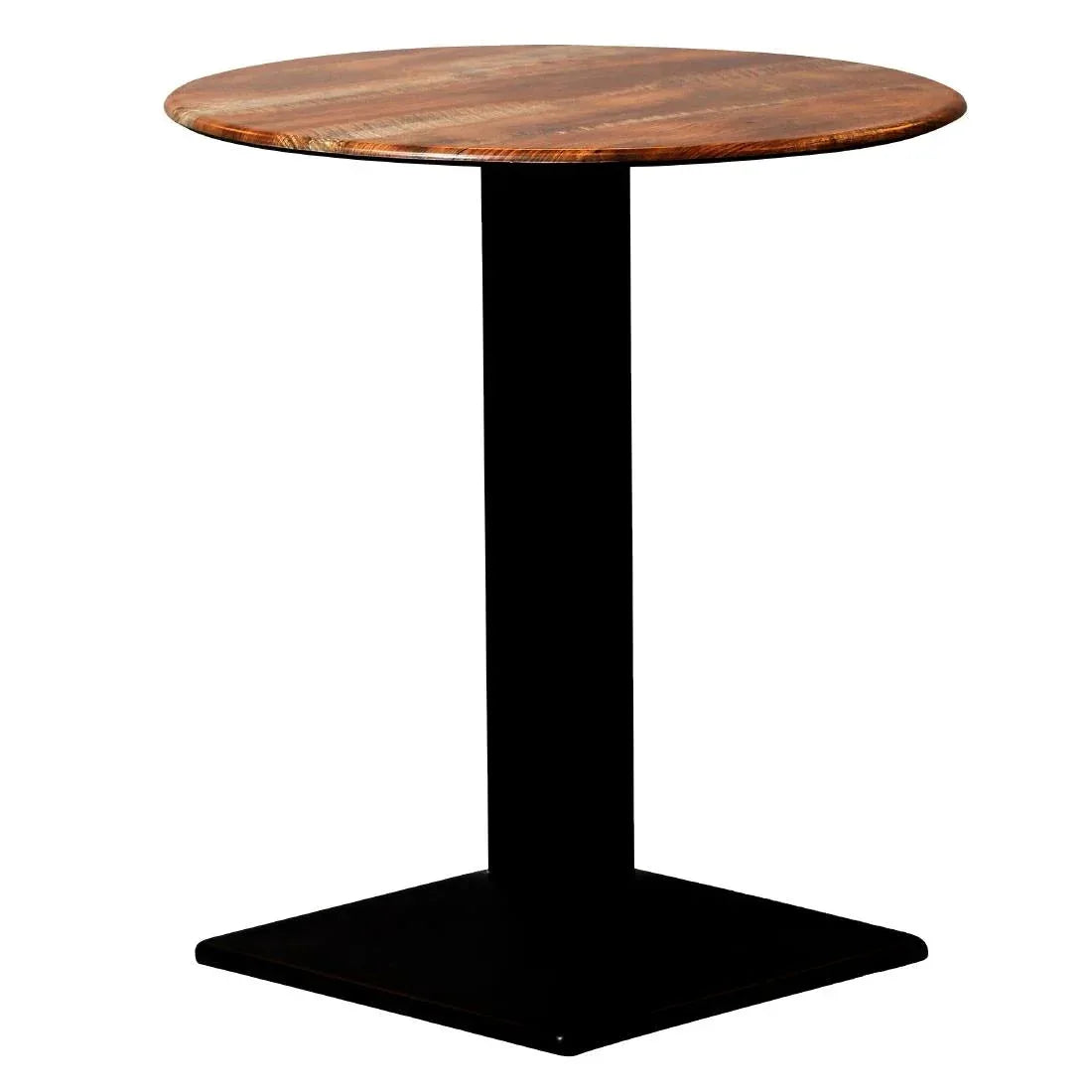 CZ820 Turin Metal Base Round Dining Table with Laminate Top Planked Oak 600mm - JD Catering Equipment Solutions Ltd