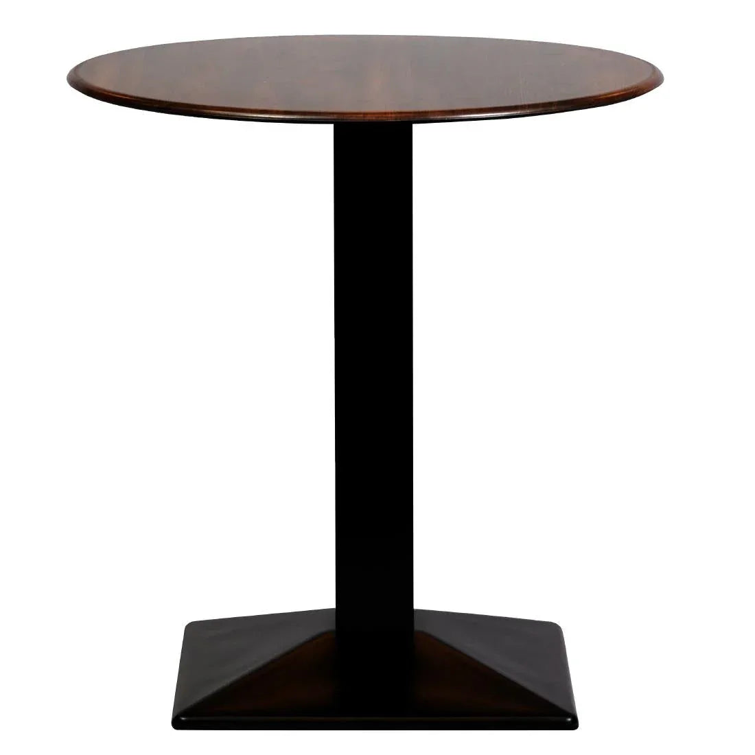 CZ821 Turin Metal Base Round Dining Table with Laminate Top Walnut 600mm - JD Catering Equipment Solutions Ltd