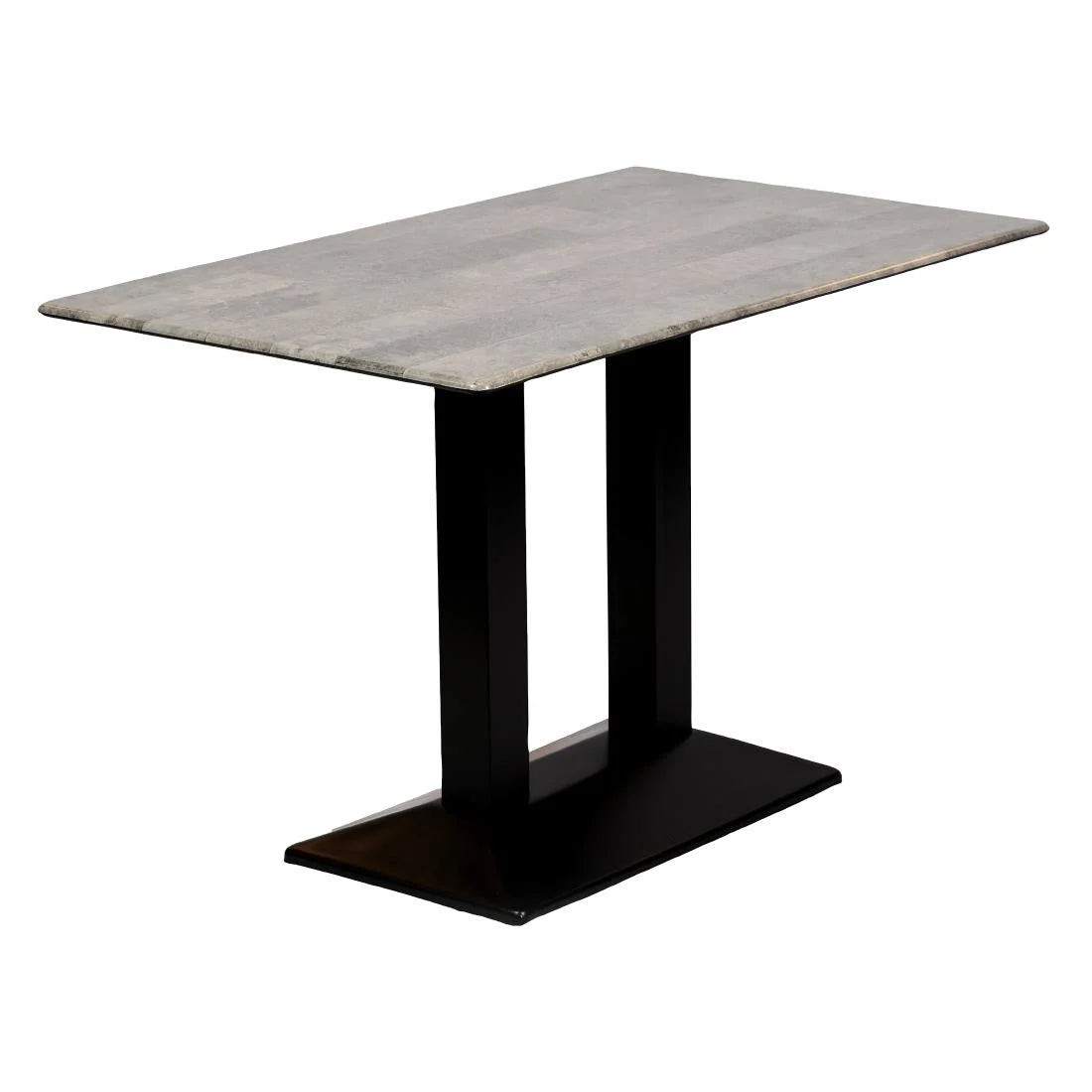 CZ823 Turin Metal Base Rectangular Dining Table with Laminate Top Concrete 1200x700mm JD Catering Equipment Solutions Ltd