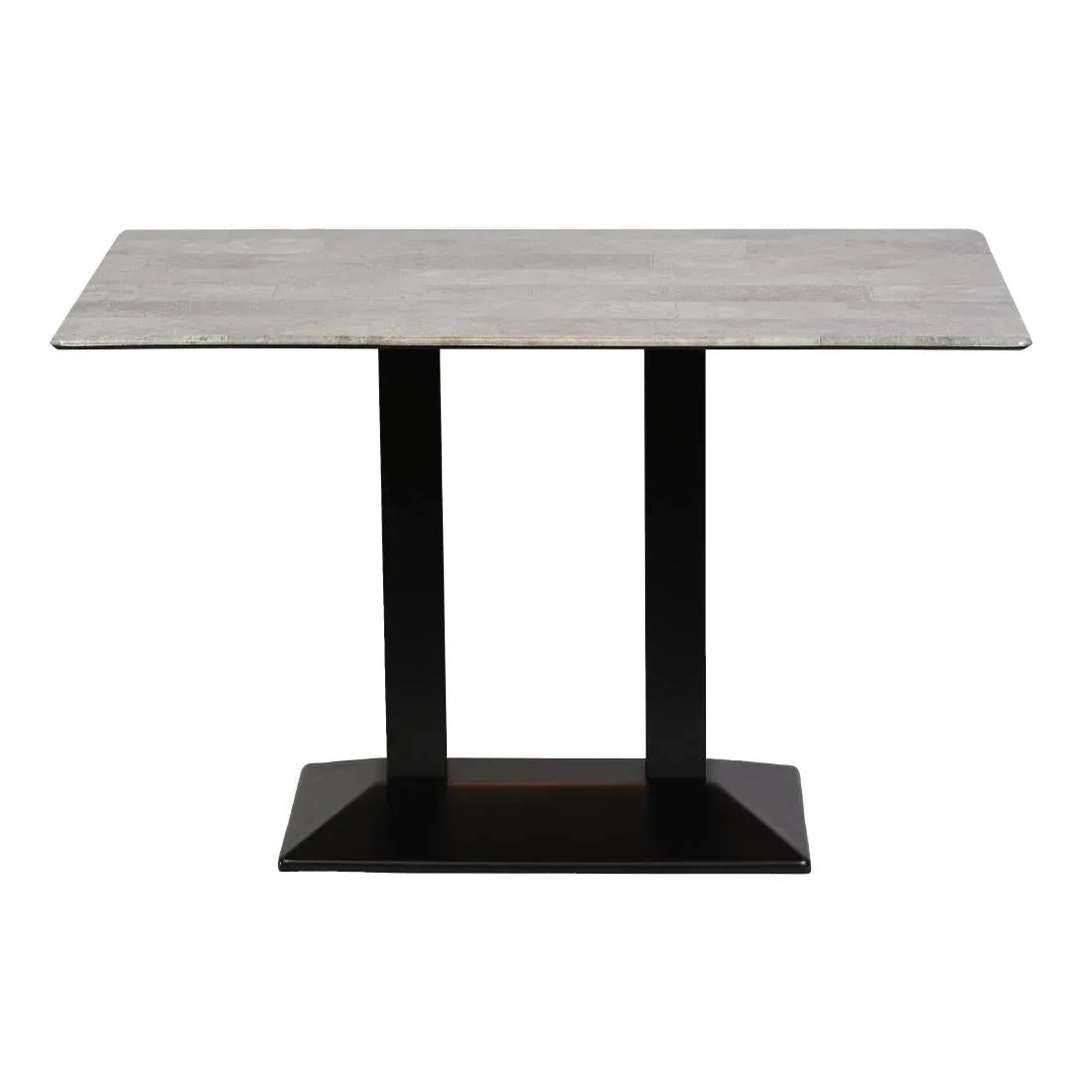 CZ823 Turin Metal Base Rectangular Dining Table with Laminate Top Concrete 1200x700mm - JD Catering Equipment Solutions Ltd