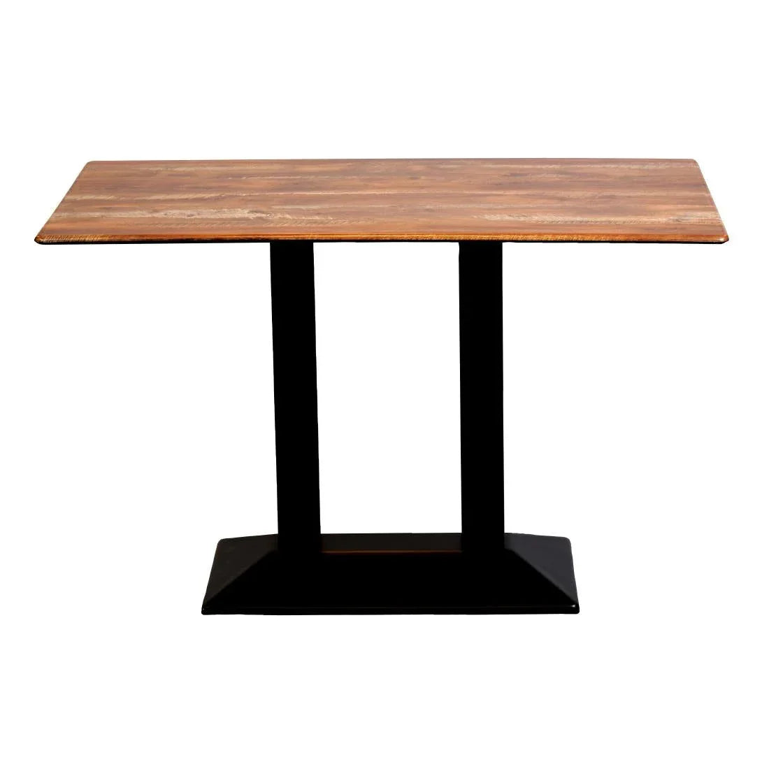 CZ824 Turin Metal Base Rectangular Dining Table with Laminate Top Planked Oak 1200x700mm - JD Catering Equipment Solutions Ltd