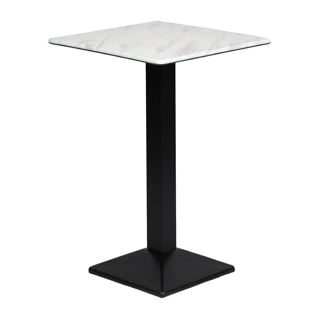 CZ830 Turin Metal Base Square Poseur Table with Laminate Top Marble 700mm - JD Catering Equipment Solutions Ltd