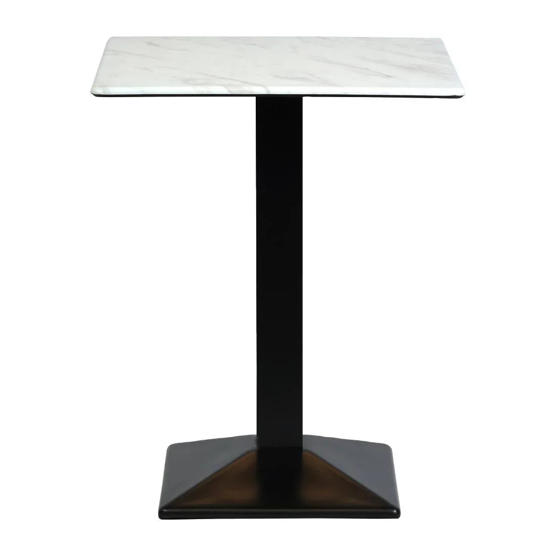 CZ830 Turin Metal Base Square Poseur Table with Laminate Top Marble 700mm - JD Catering Equipment Solutions Ltd