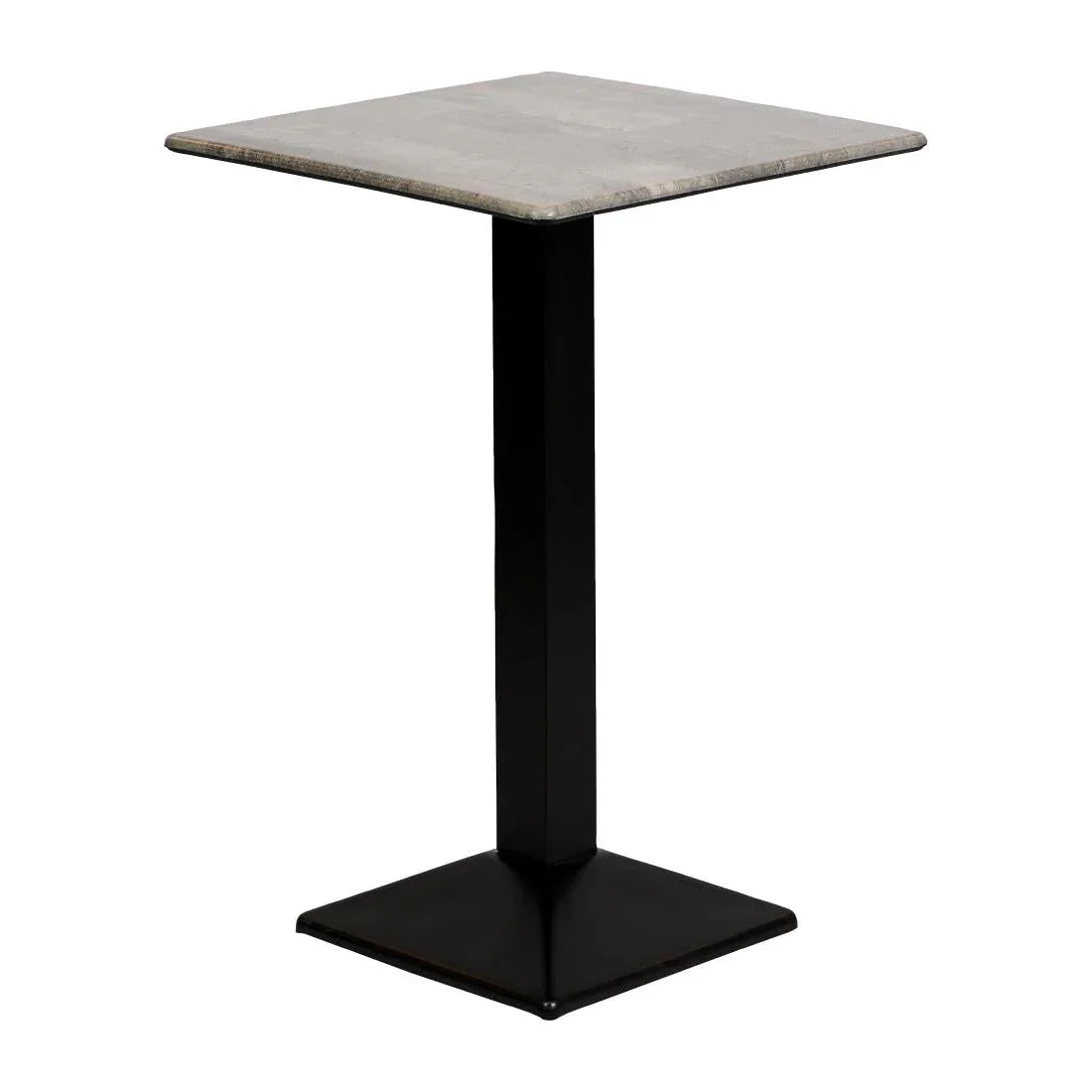 CZ831 Turin Metal Base Square Poseur Table with Laminate Top Concrete 700mm - JD Catering Equipment Solutions Ltd