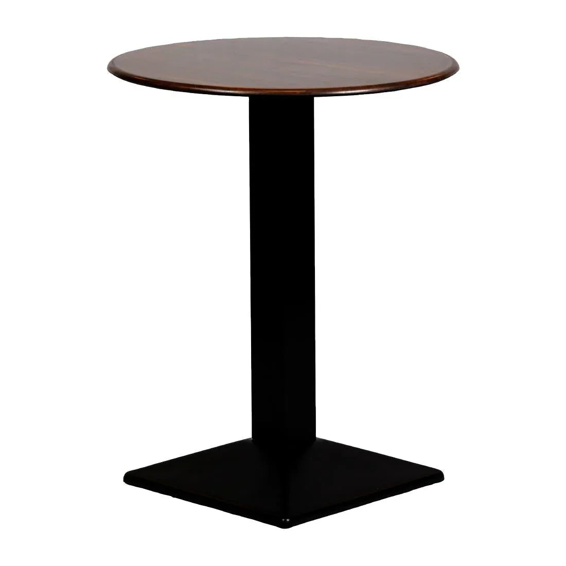 CZ837 Turin Metal Base Round Poseur Table with Laminate Top Walnut 600mm - JD Catering Equipment Solutions Ltd