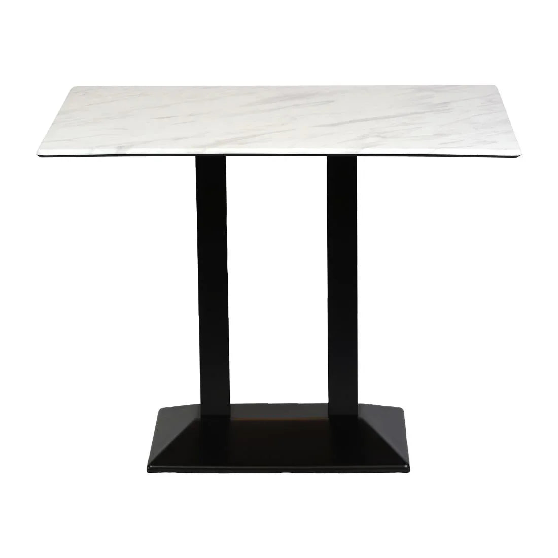 CZ838 Turin Metal Base Rectangular Poseur Table with Laminate Top Marble 1200x700mm - JD Catering Equipment Solutions Ltd