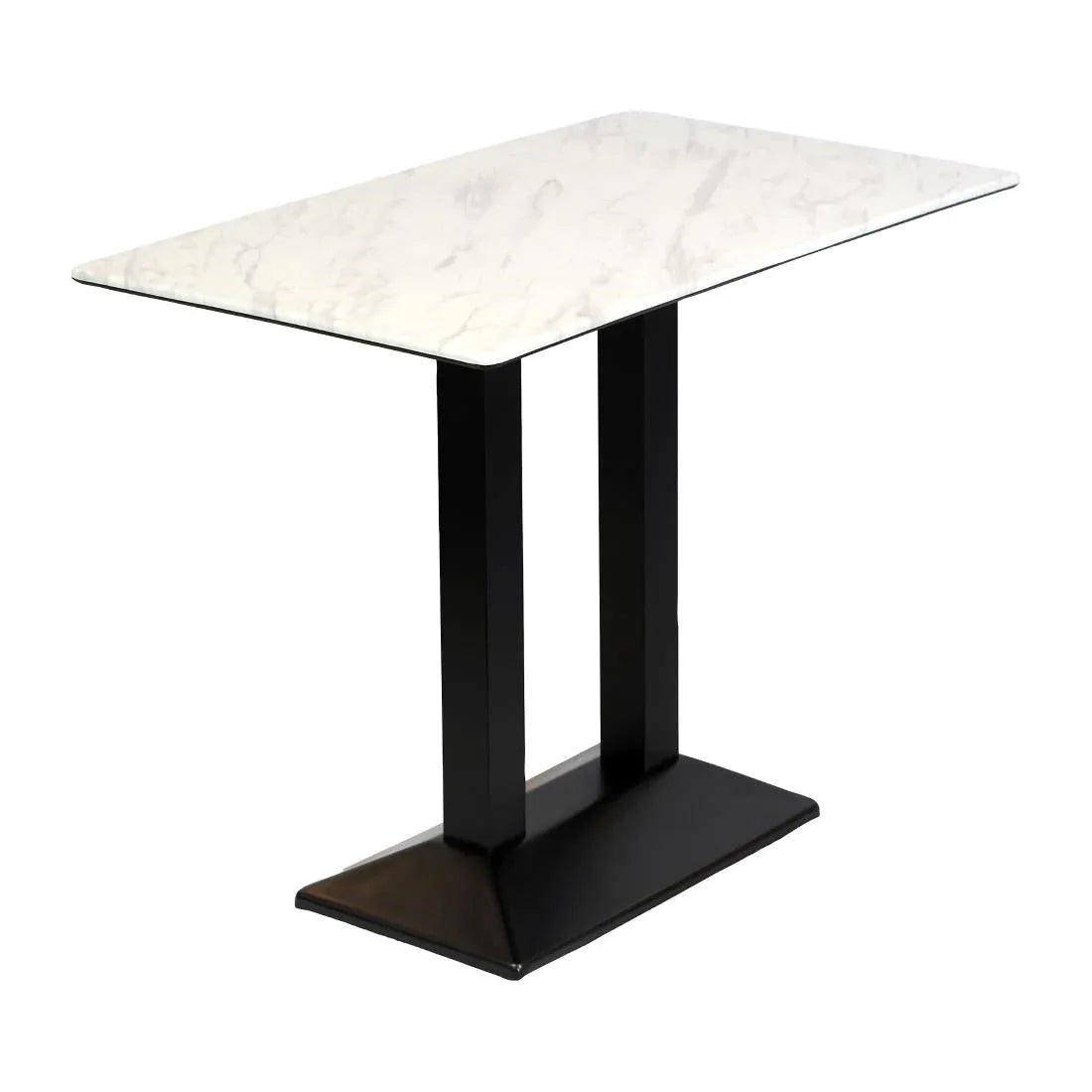 CZ838 Turin Metal Base Rectangular Poseur Table with Laminate Top Marble 1200x700mm - JD Catering Equipment Solutions Ltd