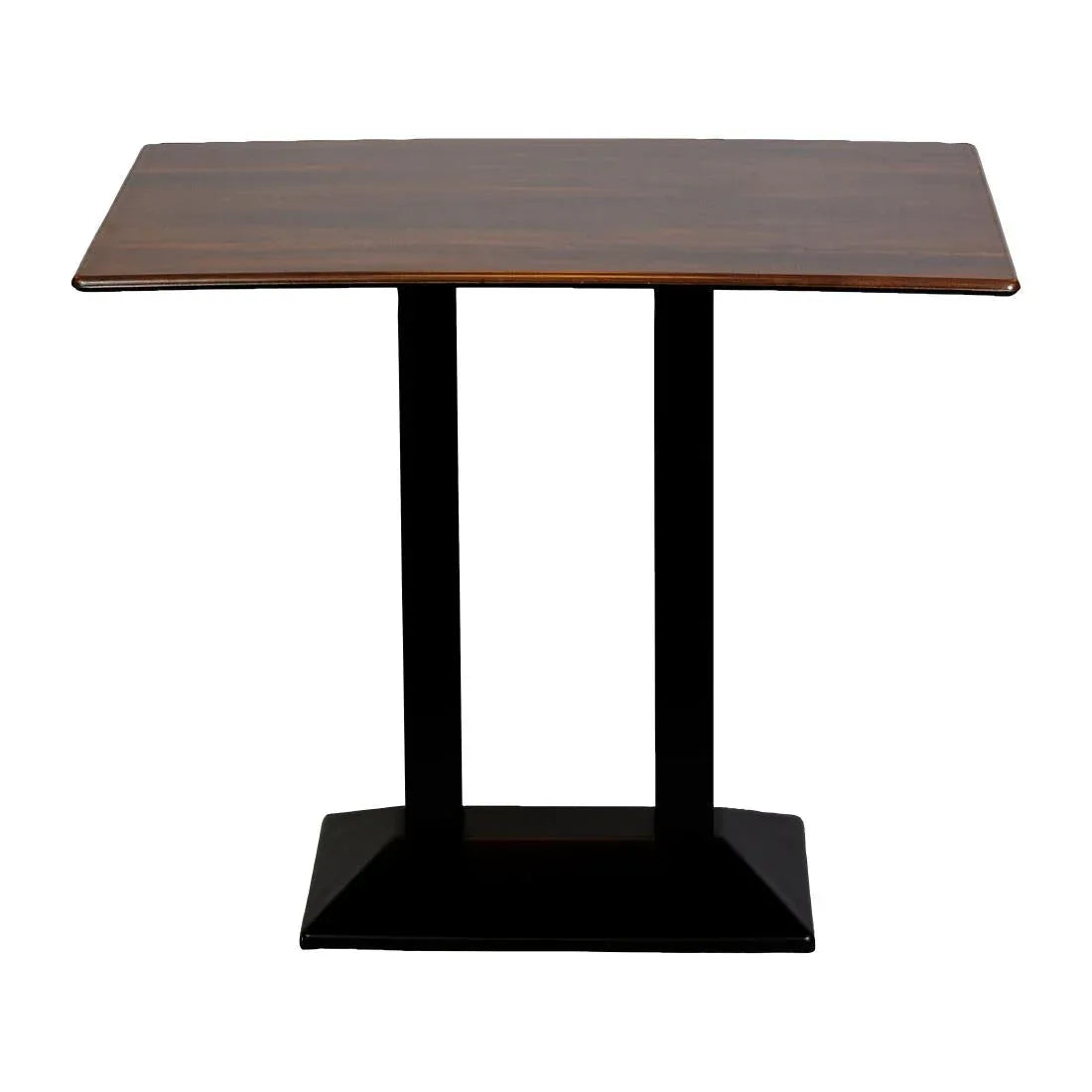 CZ841 Turin Metal Base Rectangular Poseur Table with Laminate Top Walnut 1200x700mm - JD Catering Equipment Solutions Ltd