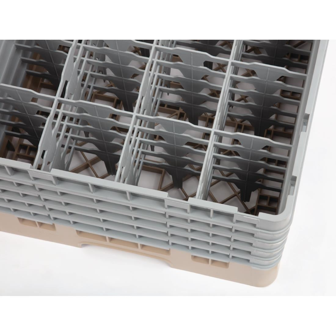 Cambro Camrack Beige 16 Compartments Max Glass Height 257mm JD Catering Equipment Solutions Ltd