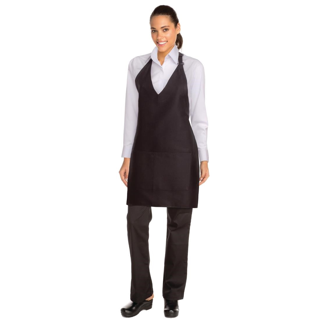Chef Works Tuxedo Bib Apron Black JD Catering Equipment Solutions Ltd