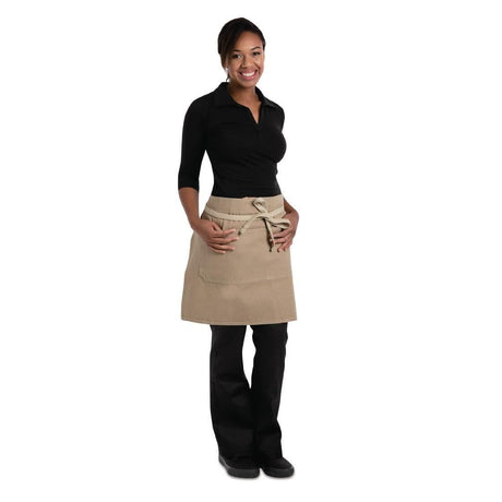Chef Works Urban Austin Denim Half Bistro Apron Natural JD Catering Equipment Solutions Ltd