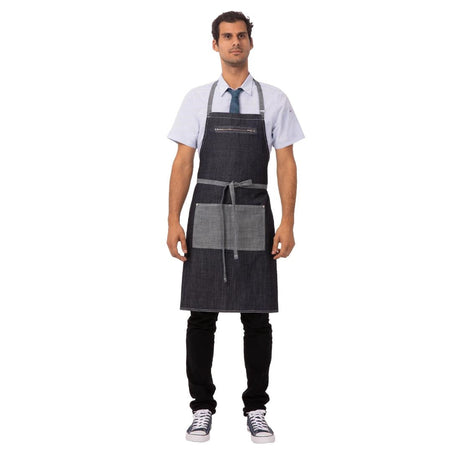 Chef Works Urban Manhattan Bib Apron Indigo JD Catering Equipment Solutions Ltd