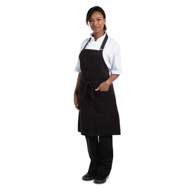 Chef Works Urban Rockford Canvas Bib Apron Steel Grey JD Catering Equipment Solutions Ltd