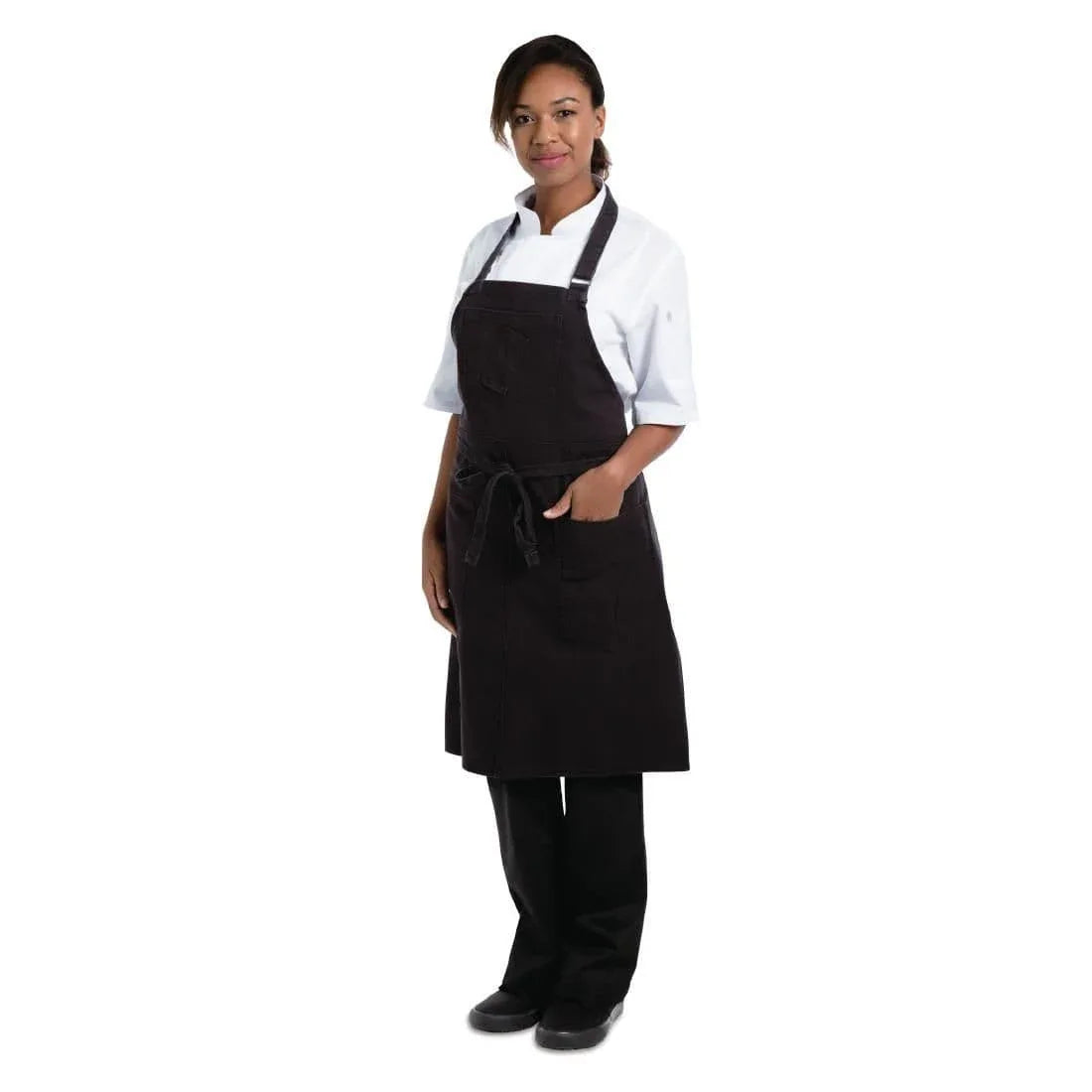 BB018 Chef Works Urban Rockford Canvas Bib Apron Steel Grey - JD Catering Equipment Solutions Ltd