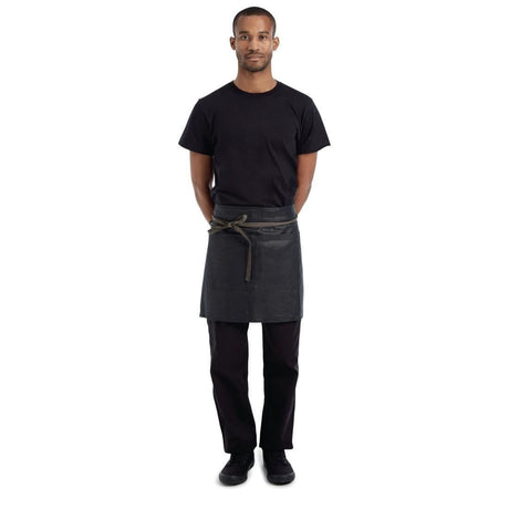 Chef Works Urban Wet Look Boulder Half Bistro Apron Black and Brown JD Catering Equipment Solutions Ltd
