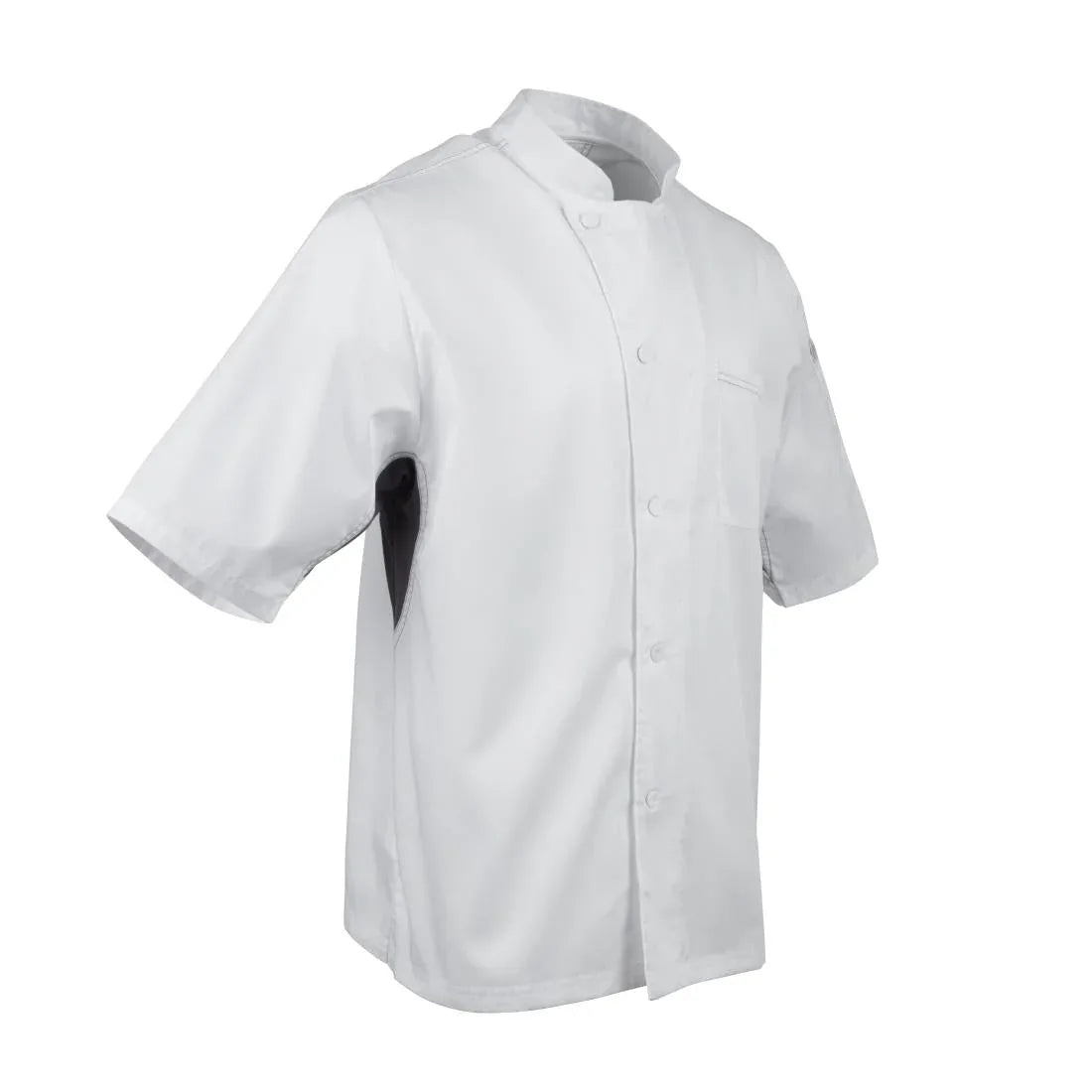 B205-XXL Chef Works Valais Unisex Chefs Jacket White with Grey 2XL - JD Catering Equipment Solutions Ltd
