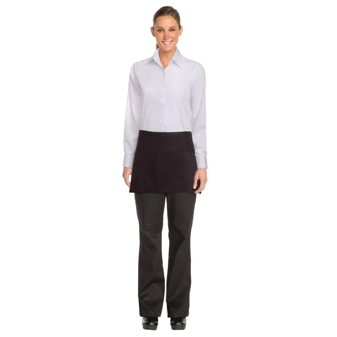 B824 Chef Works Waist Apron Black - JD Catering Equipment Solutions Ltd