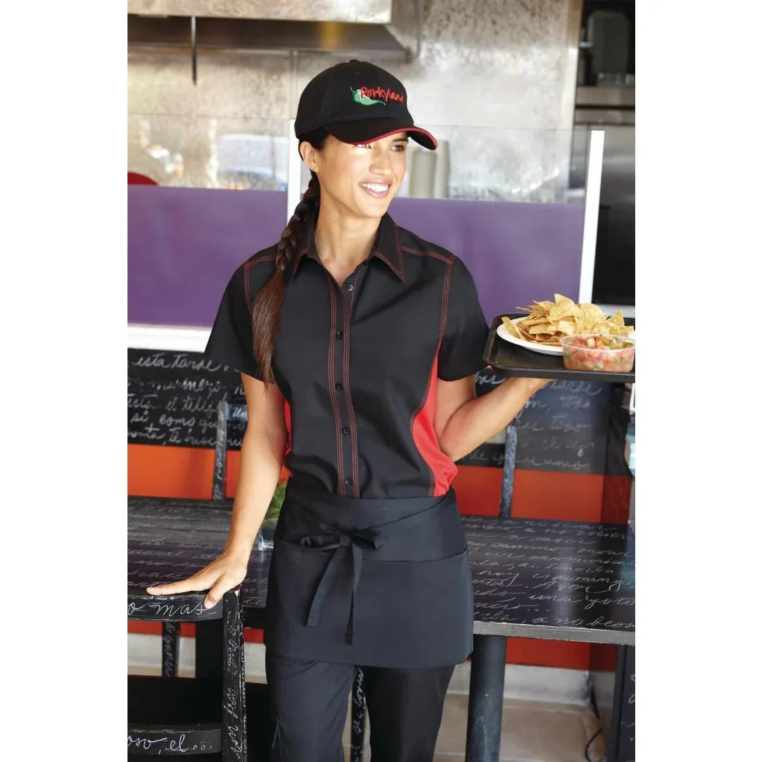 B824 Chef Works Waist Apron Black - JD Catering Equipment Solutions Ltd