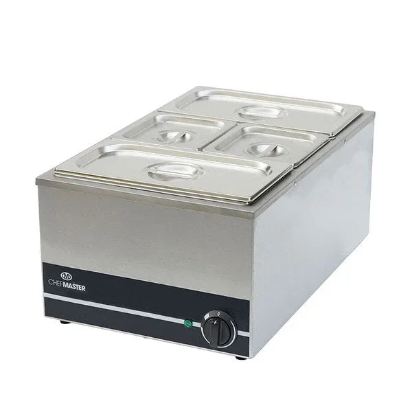 Chefmaster 1/1GN Wet Well Bain-Marie With Tap & Pans/Pans only/No Tap & Pan/Tap only - JD Catering Equipment Solutions Ltd