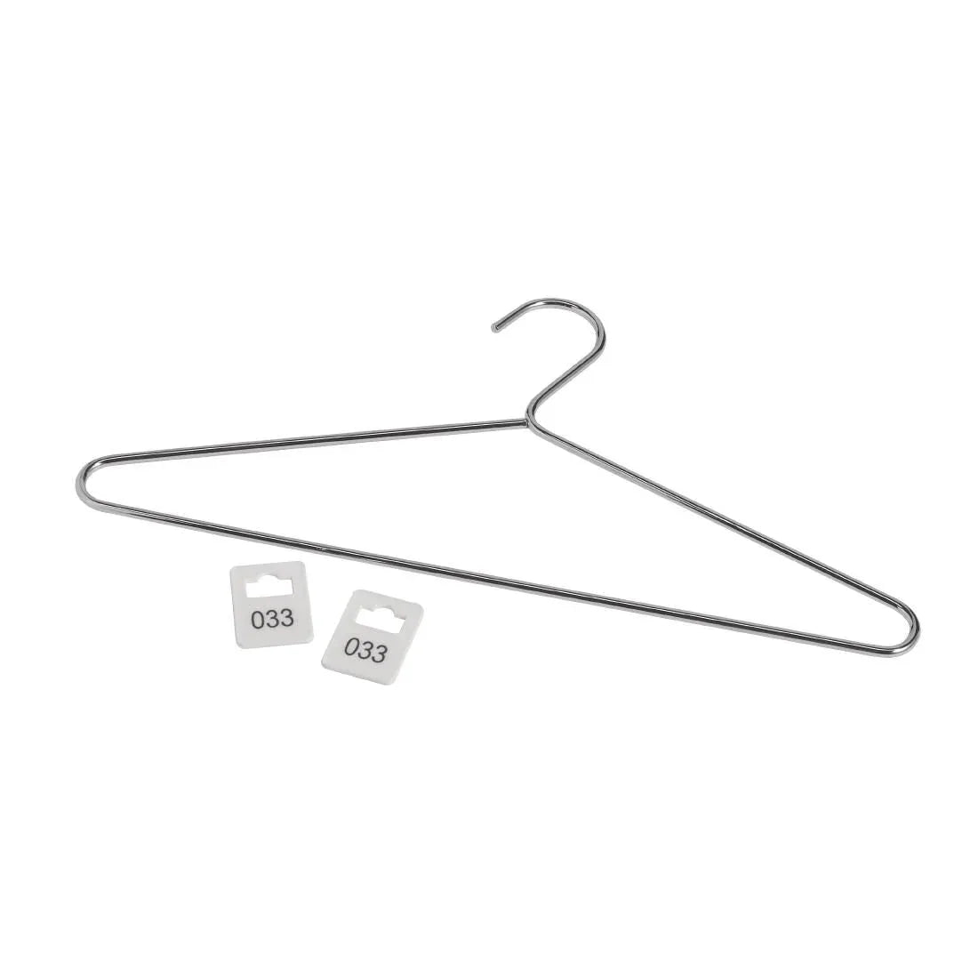 DP918 Chrome Plated Steel Hangers with Tags (Pack of 50) - JD Catering Equipment Solutions Ltd