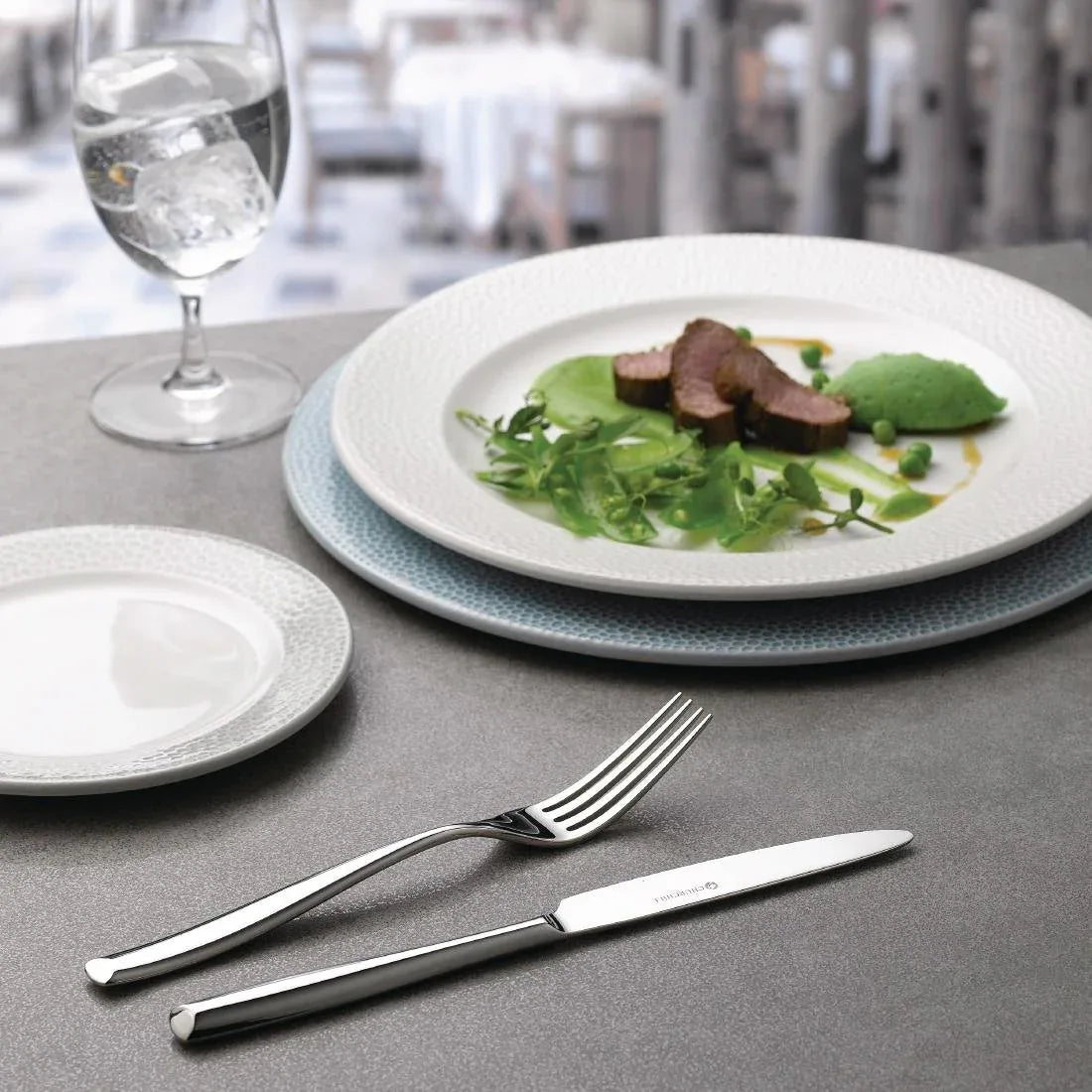 DY866 Churchill Isla Presentation Plate Ocean Blue 305mm (Pack of 12) - JD Catering Equipment Solutions Ltd