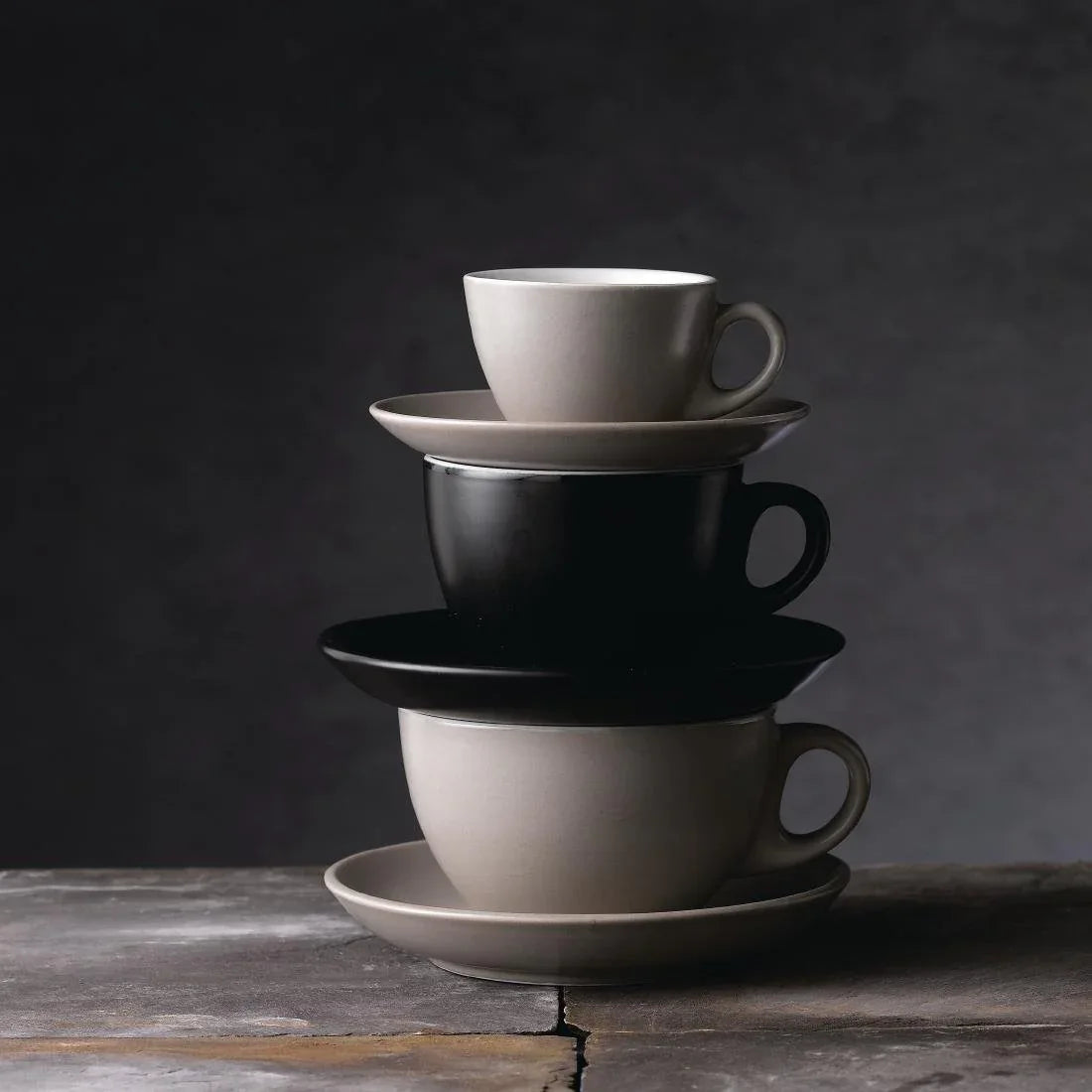 DY944 Churchill Menu Shades Smoke Cappuccino Cups 12oz 355ml (Pack of 6) - JD Catering Equipment Solutions Ltd