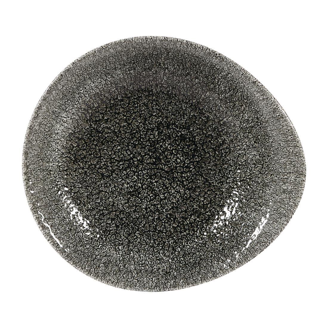 DY943 Churchill Raku Round Dish Quartz Black 185mm (Pack of 12) - JD Catering Equipment Solutions Ltd