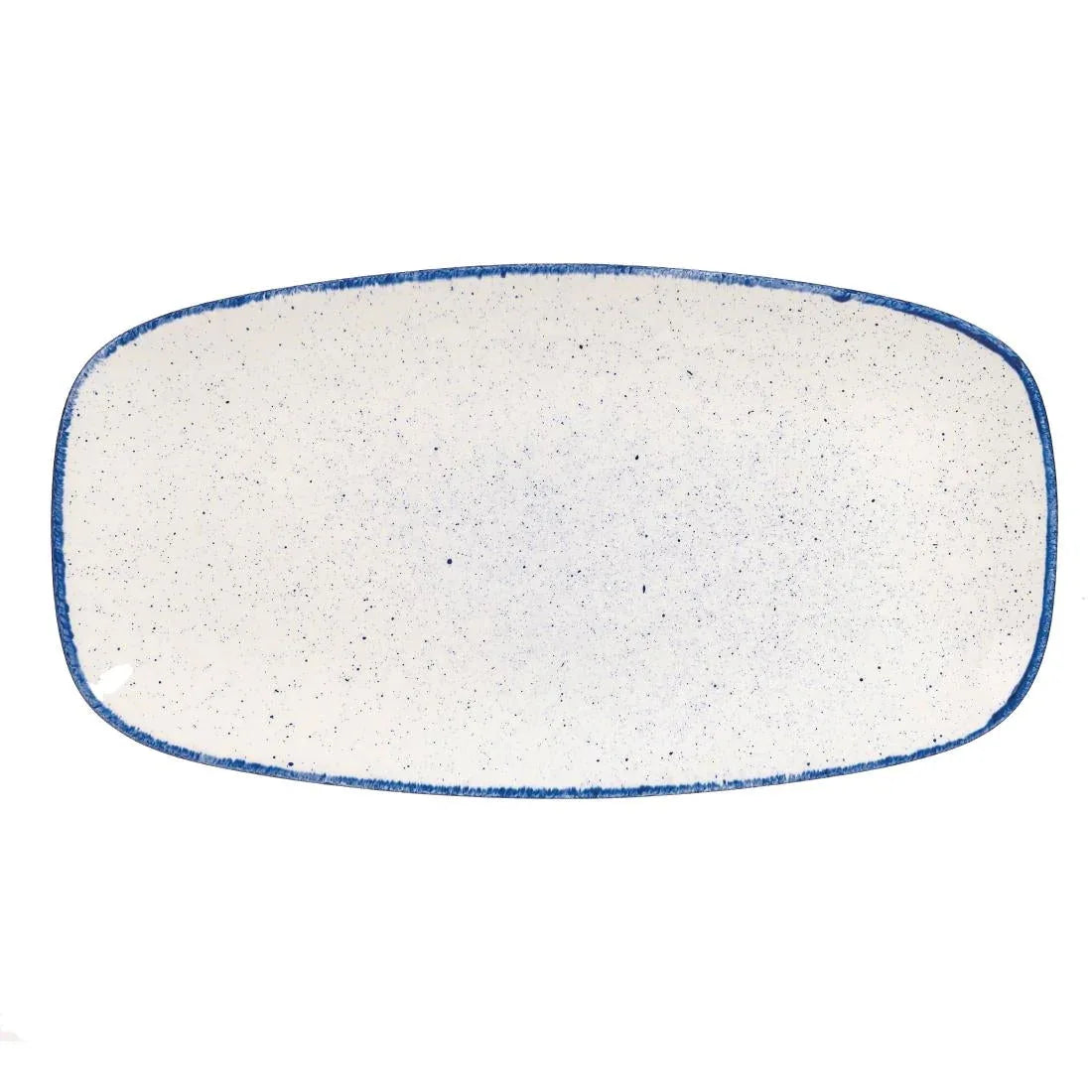 DS585 Churchill Stonecast Hints Oblong Plates Indigo Blue 355mm (Pack of 6) - JD Catering Equipment Solutions Ltd