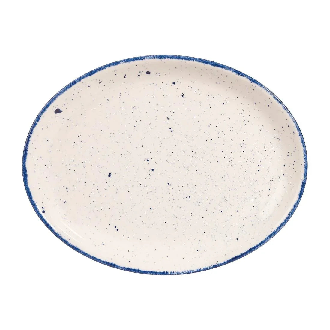 DS589 Churchill Stonecast Hints Oval Plates Indigo Blue 254mm (Pack of 12) - JD Catering Equipment Solutions Ltd