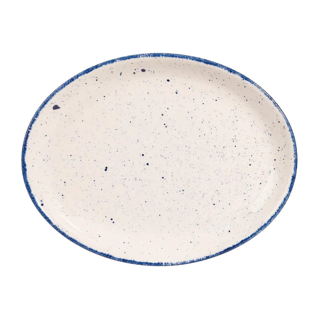 DS589 Churchill Stonecast Hints Oval Plates Indigo Blue 254mm (Pack of 12) - JD Catering Equipment Solutions Ltd