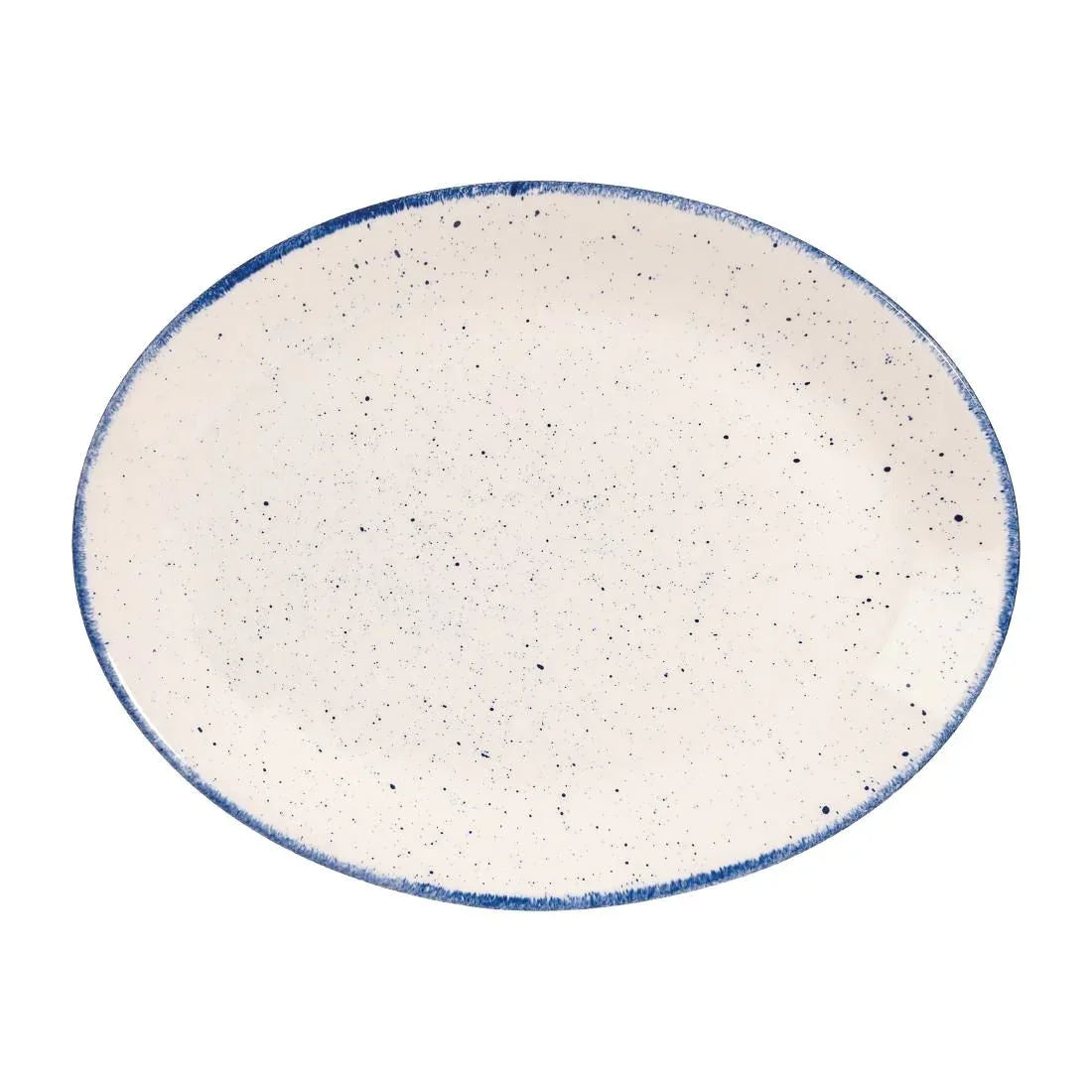 DS588 Churchill Stonecast Hints Oval Plates Indigo Blue 305mm (Pack of 12) - JD Catering Equipment Solutions Ltd
