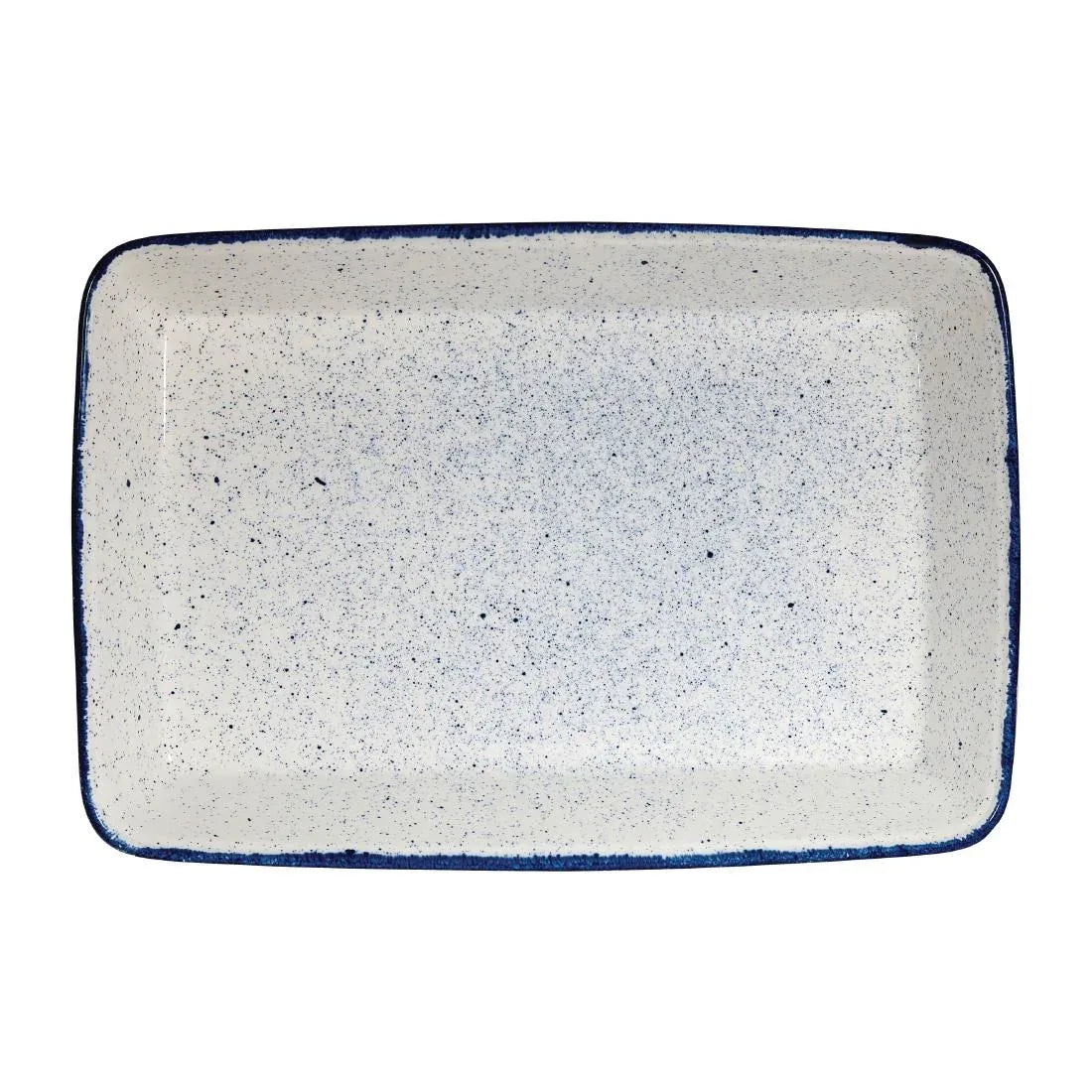DY207 Churchill Stonecast Hints Rectangular Baking Dishes Indigo Blue 250 x 380mm - JD Catering Equipment Solutions Ltd