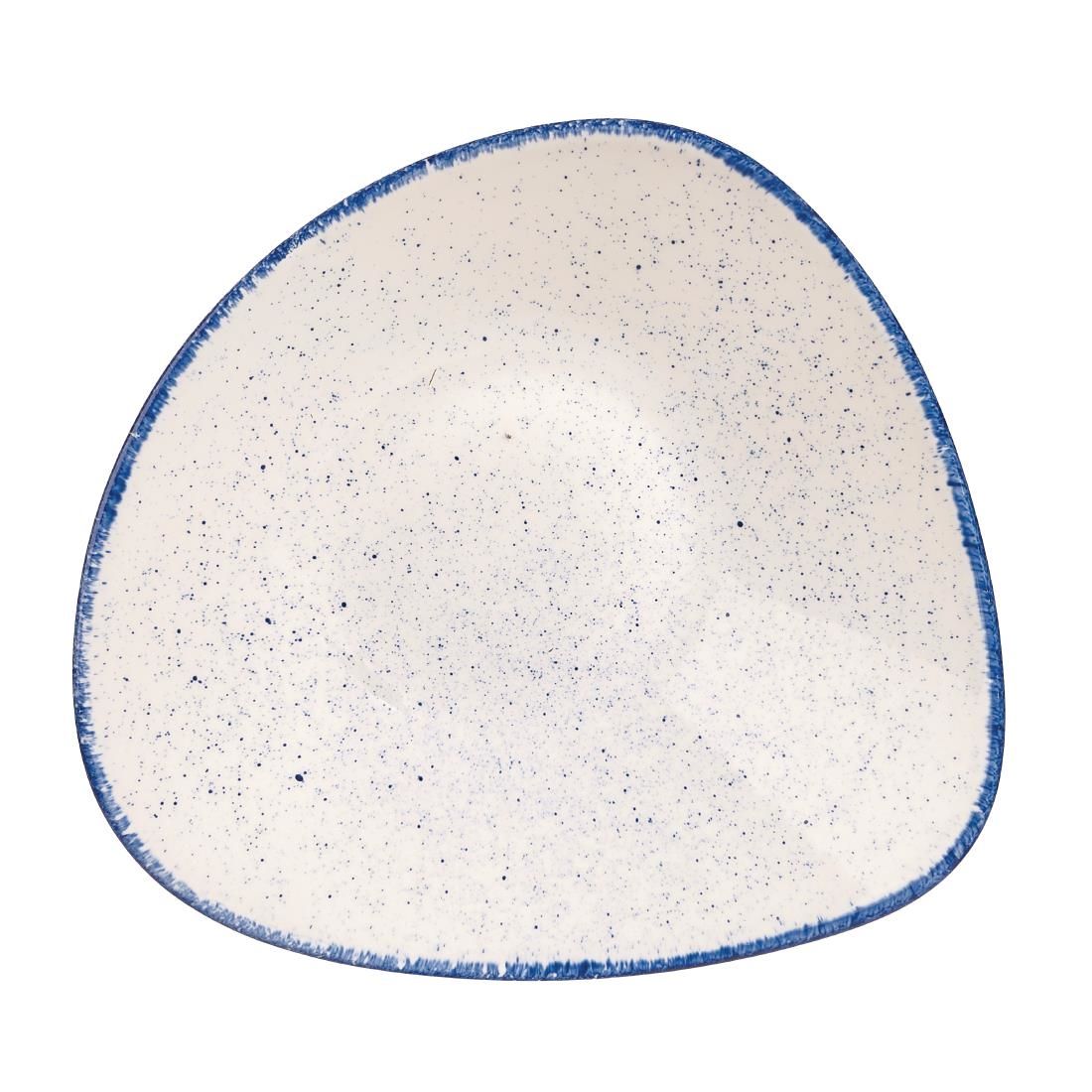 Churchill Stonecast Hints Triangular Plates Indigo Blue 229mm (Pack of 12) JD Catering Equipment Solutions Ltd