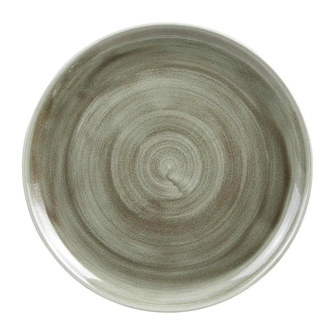 HC805 Churchill Stonecast Patina Antique Coupe Round Plates Green 324mm (Pack of 6) - JD Catering Equipment Solutions Ltd